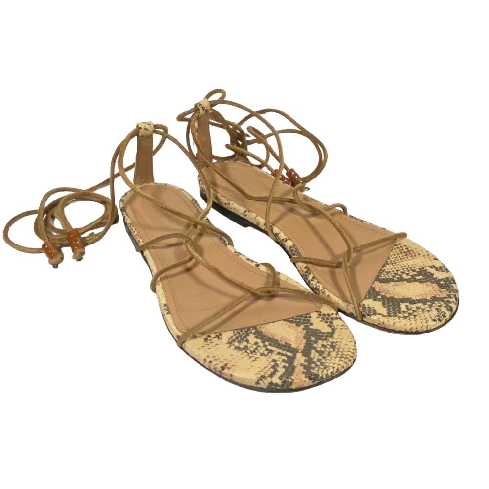Isabel Marant, wrapping straps closure, round toe line, flat sandal